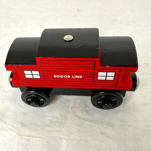 Thomas the Train Caboose Sodor Line Wooden Railway Vintage 2003 Red Black